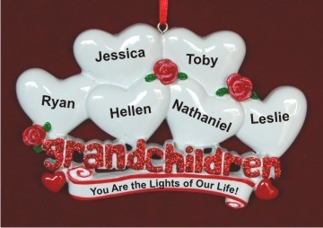 From Grandparents to 6 Grandkids Christmas Ornament Personalized by Russell Rhodes