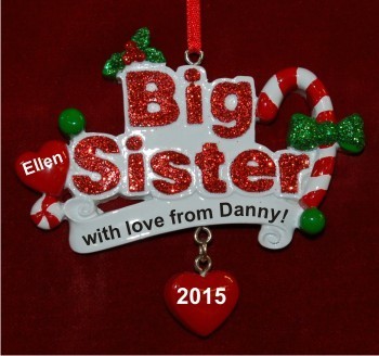 My Cool Big Sister Christmas Ornament Personalized by Russell Rhodes
