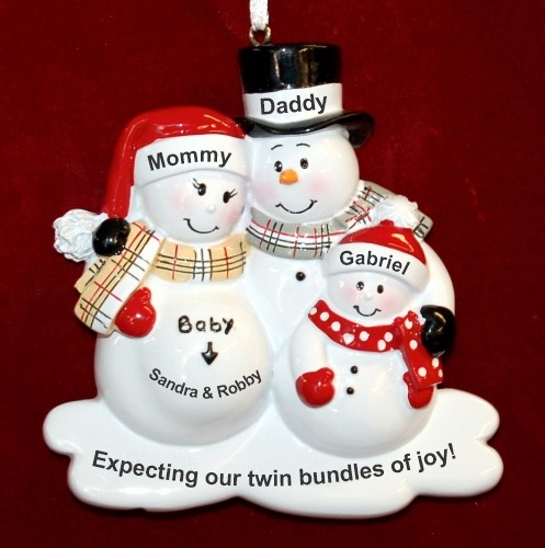 Expecting Twins Christmas Ornament Bundles of Joy Personalized by RussellRhodes.com