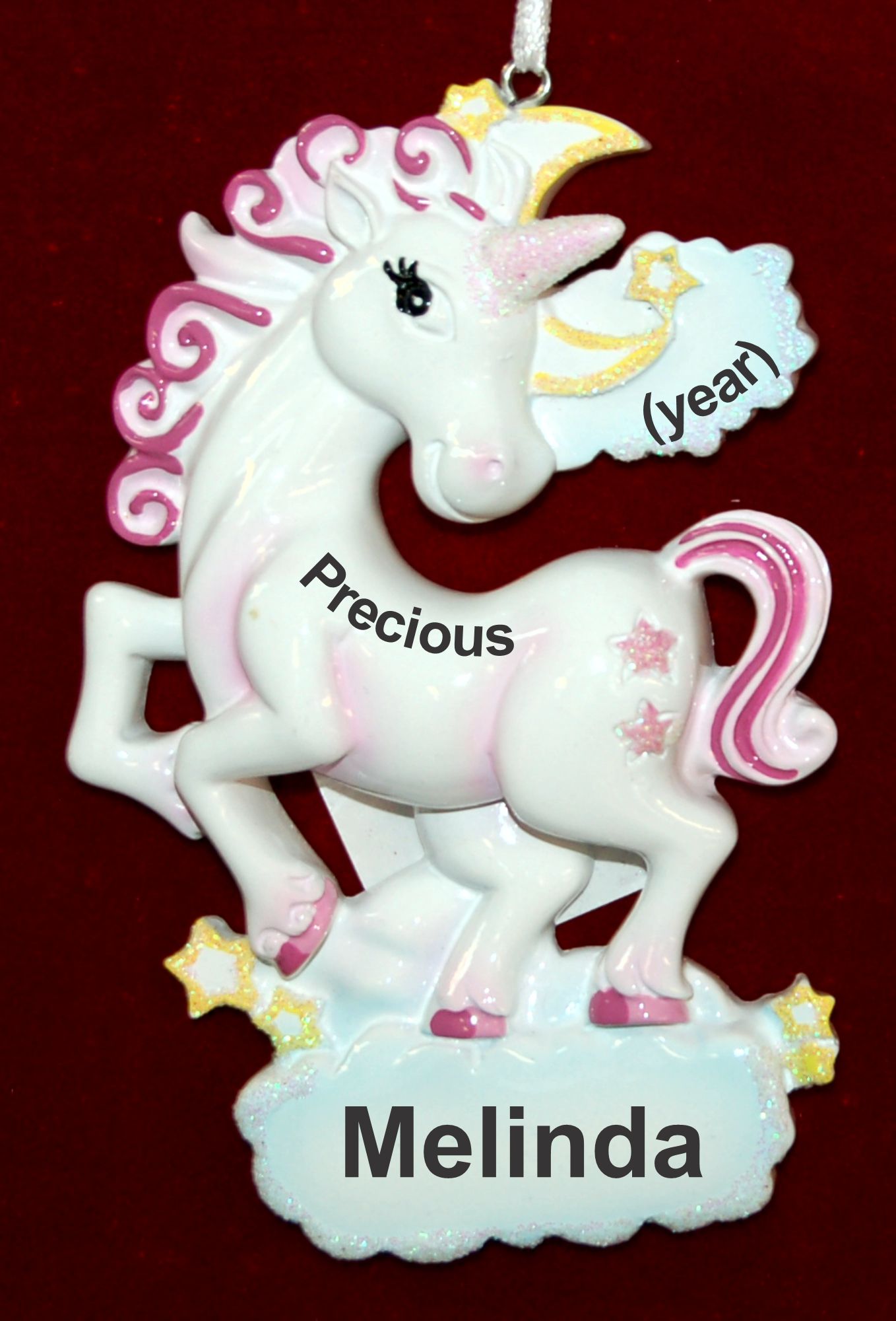 Personalized Unicorn Christmas Ornament Precious Girl Personalized by Russell Rhodes