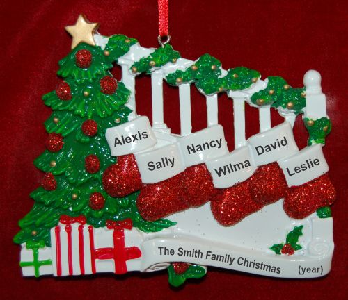 Family Banister Family of 6 Christmas Ornament Personalized by RussellRhodes.com
