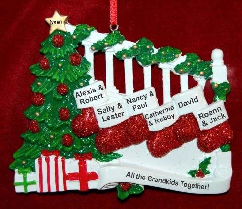Family Christmas Ornament Stockings Hung for up to 12 Personalized by RussellRhodes.com