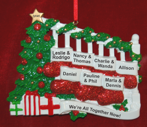 Stockings Family Christmas Ornament for up to 14 Personalized by RussellRhodes.com