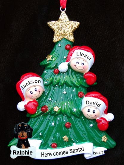 Family Christmas Ornament Looking for Santa Our 3 Kids Personalized by RussellRhodes.com