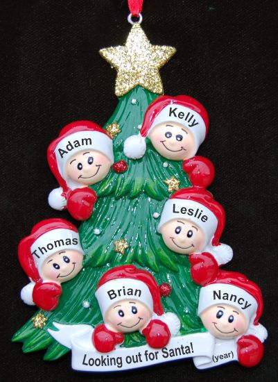 Family Christmas Ornament Looking for Santa Our 6 Kids Personalized by RussellRhodes.com