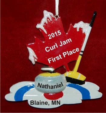 Winter Games Curling Christmas Ornament Personalized by Russell Rhodes