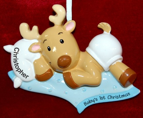 Baby Boy Christmas Ornament Warm Blanket Personalized by RussellRhodes.com
