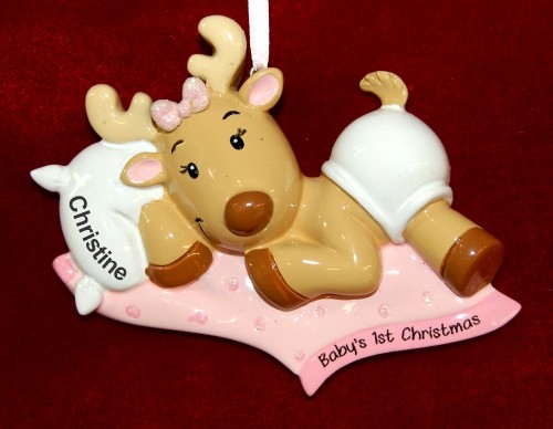 Baby Girl Christmas Ornament Warm Blanket Personalized by RussellRhodes.com