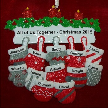 All 12 of Us Together for Christmas Christmas Ornament Personalized by Russell Rhodes