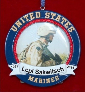 In Memory of My US Marine Frame Christmas Ornament Personalized by RussellRhodes.com