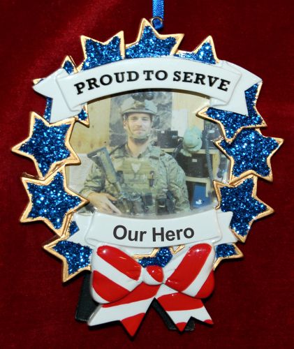 Armed Forces Christmas Ornament Photo Frame Personalized by RussellRhodes.com