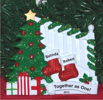 Tabletop Holiday Banister for Couple Christmas Ornament Personalized by Russell Rhodes