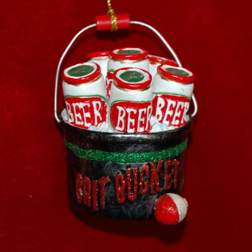 Fishing Christmas Ornament Beer Bucket Personalized by RussellRhodes.com