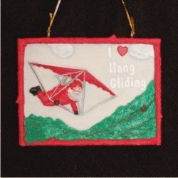 Santa Hang Gliding Christmas Ornament Personalized by Russell Rhodes