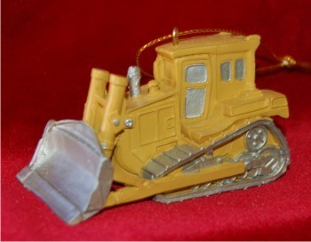 Bulldozer with Realistic Detail Christmas Ornament Personalized by Russell Rhodes