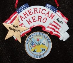 Army Military Hero Christmas Ornament Personalized by Russell Rhodes