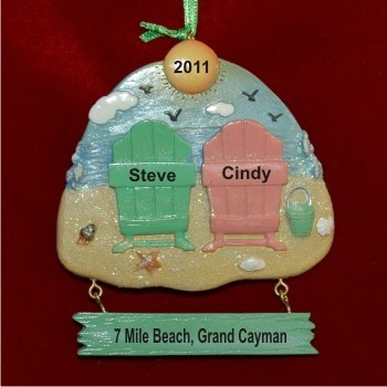 Our Beach Vacation Christmas Ornament Personalized by Russell Rhodes