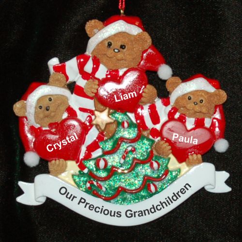 3 Grandchildren Christmas Ornament Personalized by RussellRhodes.com