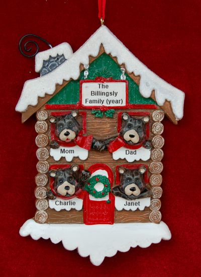 Family Christmas Ornament for 4 Lodge Life Personalized by RussellRhodes.com