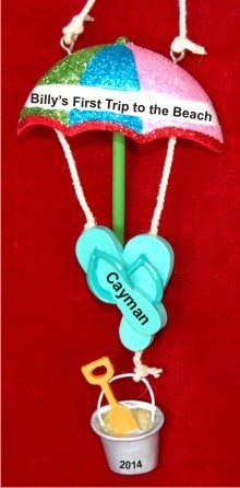 1st Trip to Beach Sandals Christmas Ornament Personalized by RussellRhodes.com