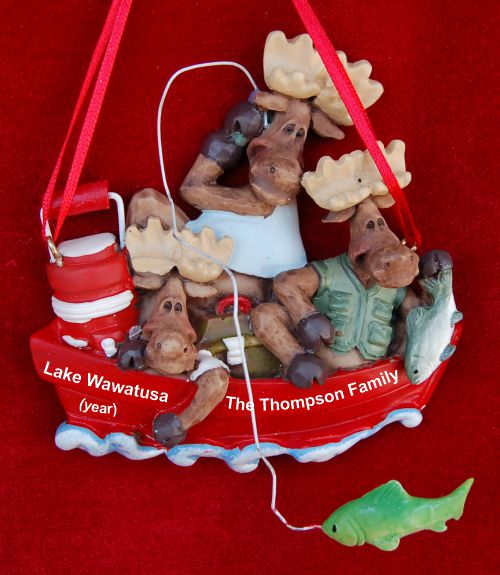 Family Christmas Ornament for 3 Fishing Personalized by RussellRhodes.com