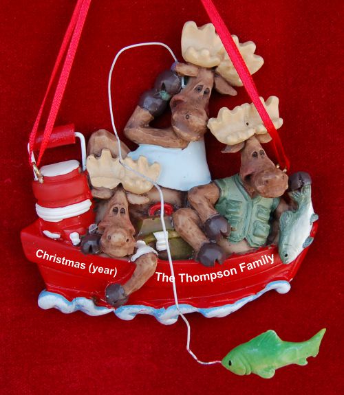 Family Christmas Ornament for 3 Boating Fun Personalized by RussellRhodes.com