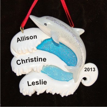 3 Friends at the Beach Christmas Ornament Personalized by Russell Rhodes