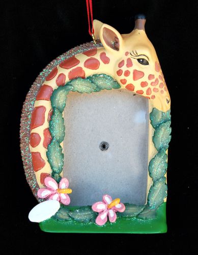 Sweet Giraffe Picture Frame Christmas Ornament Personalized by RussellRhodes.com