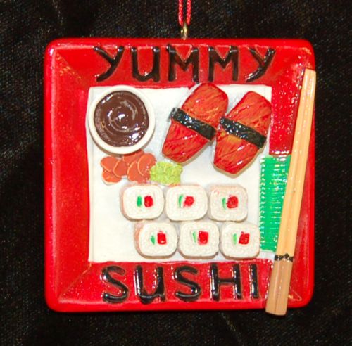 Sushi Christmas Ornament Sampler Platter Personalized by RussellRhodes.com