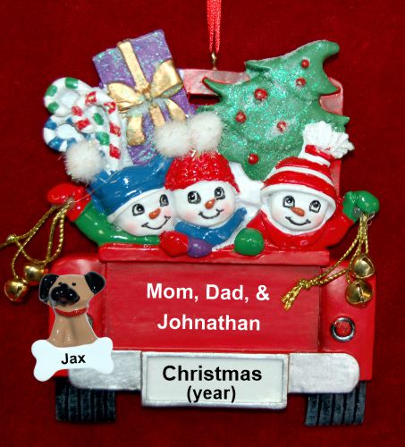 Family Christmas Ornament We Got the Tree! for 3 with 1 Dog, Cat, Pets Custom Add-ons Personalized by RussellRhodes.com