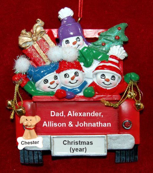 Single Dad Christmas Ornament We Got the Tree! 3 Kids with Dogs, Cats, Pets Custom Add-ons Personalized by RussellRhodes.com