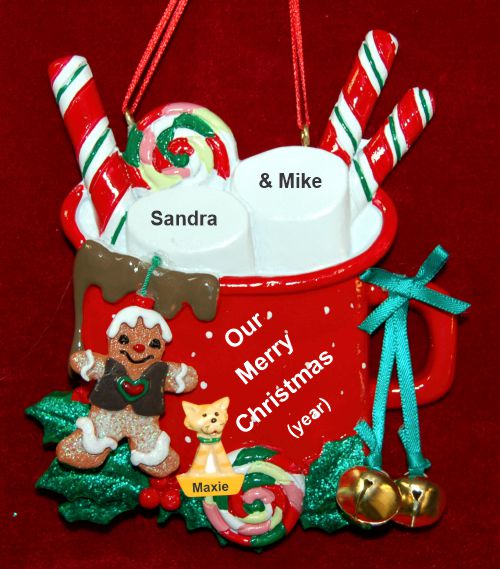Couples Christmas Ornament Cocoa in the Morning with Dogs, Cats, Pets Custom Add-ons Personalized by RussellRhodes.com