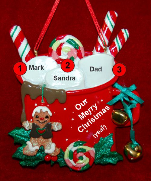 Single Dad Christmas Ornament Cocoa in the Morning 2 Children Personalized by RussellRhodes.com