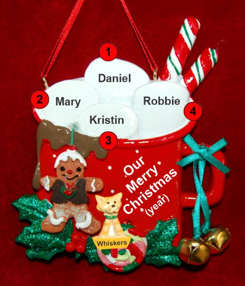 Grandparents Christmas Ornament 4 Grandkids Cocoa in the Morning with Dogs, Cats, Pets Custom Add-ons Personalized by RussellRhodes.com