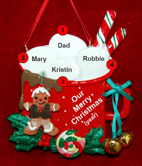 Single Dad Christmas Ornament Cocoa in the Morning 3 Children Personalized by RussellRhodes.com