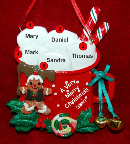 Grandparents Christmas Ornament 5 Grandkids Cocoa in the Morning Personalized by RussellRhodes.com