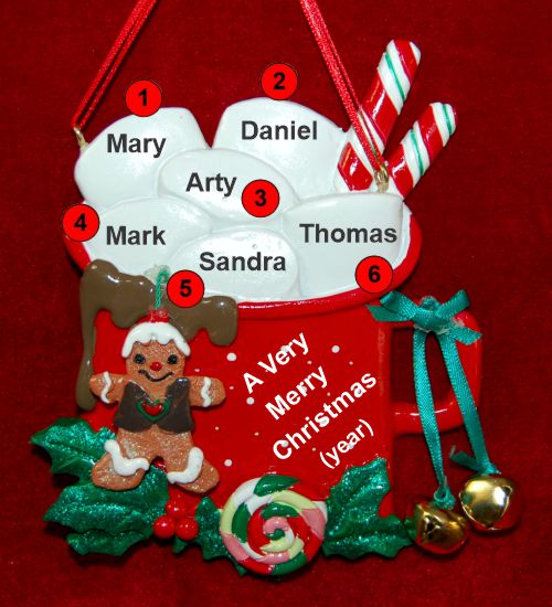 Grandparents Christmas Ornament 6 Grandkids Cocoa in the Morning Personalized by RussellRhodes.com