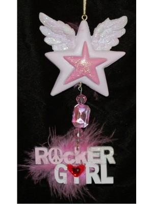 Rocker Girl Christmas Ornament Personalized by Russell Rhodes