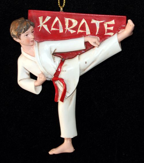 Karate Christmas Ornament Male Personalized by RussellRhodes.com
