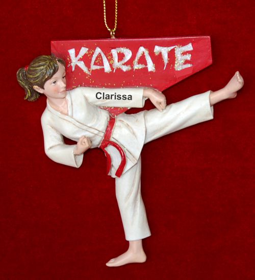 Karate Christmas Ornament Female Personalized by RussellRhodes.com
