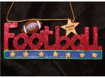 Football Rocks Christmas Ornament Personalized by RussellRhodes.com
