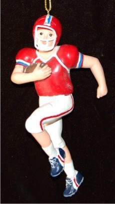 Male Football Player with Team Name Christmas Ornament Personalized by RussellRhodes.com