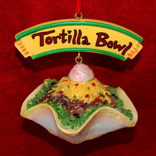 Mexican Food Taco Salad Christmas Ornament Personalized by RussellRhodes.com