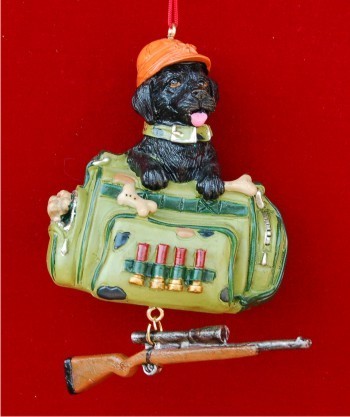 My Black Lab - Off to the Hunt Christmas Ornament Personalized by Russell Rhodes