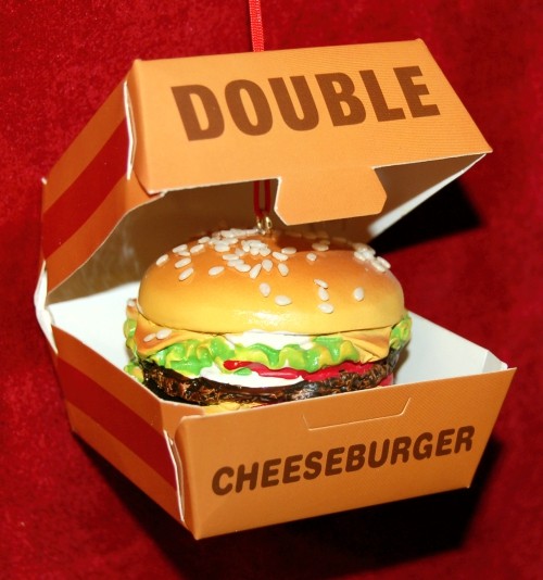 Double Cheeseburger Christmas Ornament Personalized by RussellRhodes.com