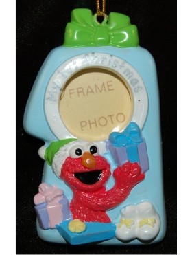 Elmo Baby's First Christmas Frame Christmas Ornament Personalized by Russell Rhodes