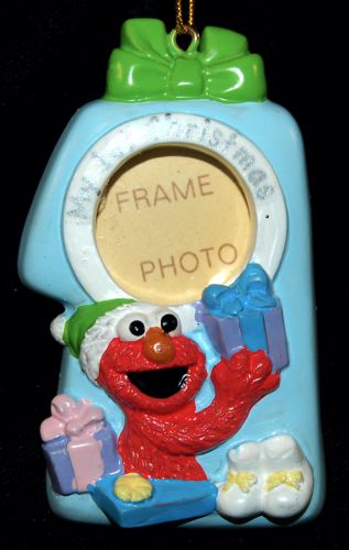 Elmo Baby's First Christmas Frame Christmas Ornament Personalized by RussellRhodes.com