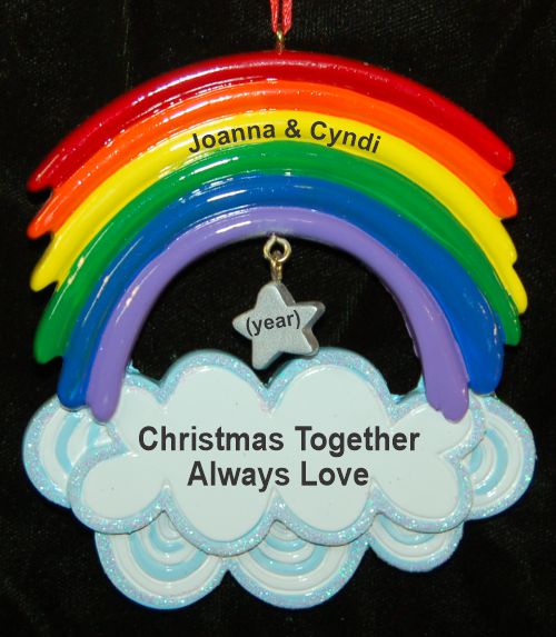 Lesbians In Love Christmas Ornament Personalized by RussellRhodes.com