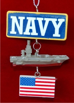 Navy Christmas Ornament Personalized by RussellRhodes.com