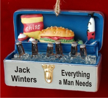 Tackle Box Cooler Christmas Ornament Personalized by Russell Rhodes